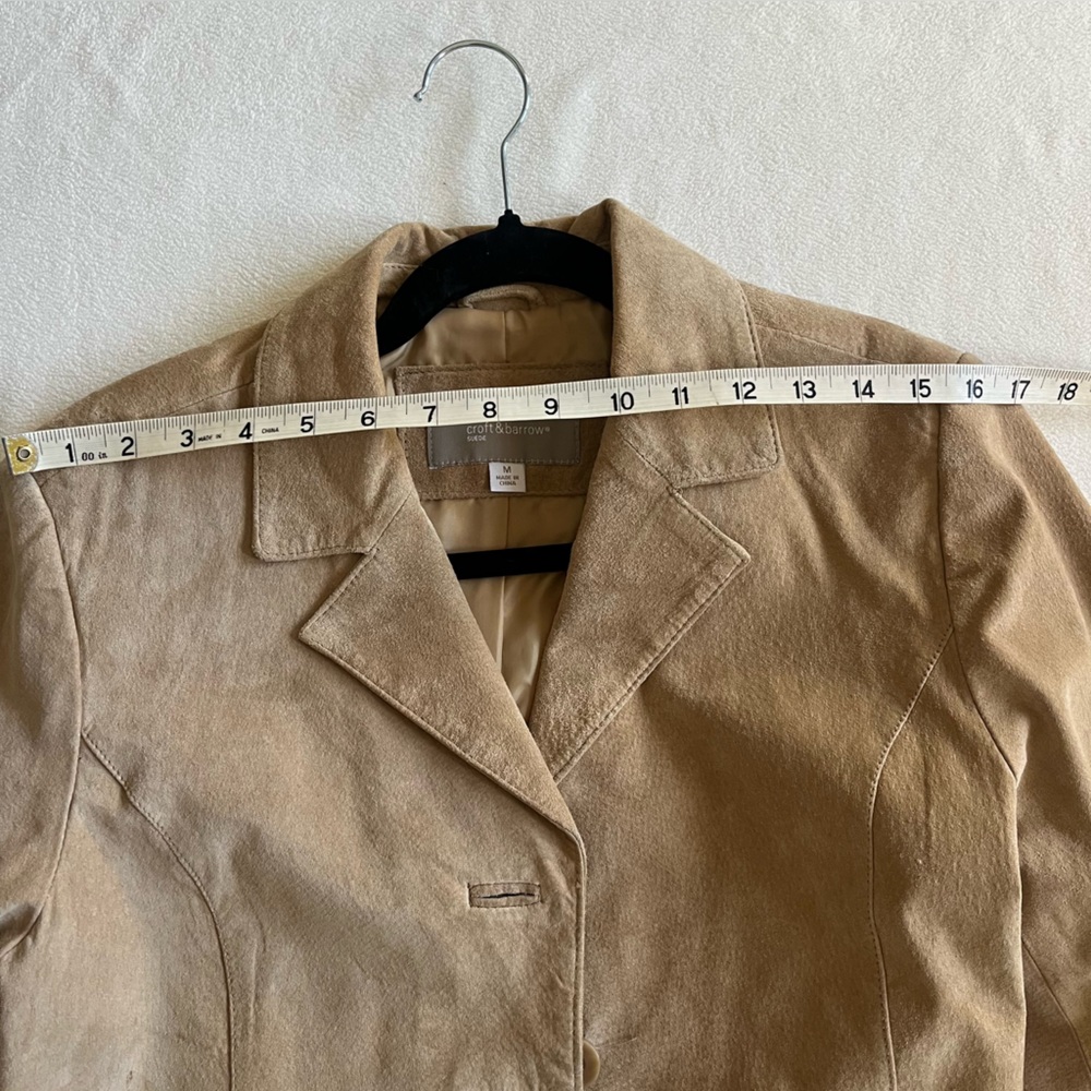 Croft & Barrow Light Brown Suede Blazer women’s Medium see details - Picture 16 of 16
